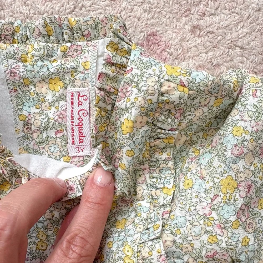 Long-Sleeve Floral Baby Dress and Bloomers - Yellow Floral